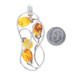 Sterling Silver Amber Cluster Pendant - 925 Botanical Scrolling Vine Sterling Silver Amber Cluster Pendant - 925 Botanical Scrolling Vine