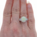 White Gold Opal & Diamond Vintage Ring - 14k Oval Cabochon 2.66ctw Milgrain Sz 6 White Gold Opal & Diamond Vintage Ring - 14k Oval Cabochon 2.66ctw Milgrain Sz 6