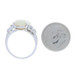 White Gold Opal & Diamond Vintage Ring - 14k Oval Cabochon 2.66ctw Milgrain Sz 6 White Gold Opal & Diamond Vintage Ring - 14k Oval Cabochon 2.66ctw Milgrain Sz 6