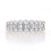 White Gold Diamond Graduated Band 14k Baguette Rnd 1.28ctw Wedding Ring Sz 6 1/2 White Gold Diamond Graduated Band 14k Baguette Rnd 1.28ctw Wedding Ring Sz 6 1/2