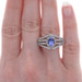 Sterling Silver Tanzanite & White Topaz Halo Ring - Oval Cut 925 Sterling Silver Tanzanite & White Topaz Halo Ring - Oval Cut 925