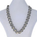 Sterling & Yellow Gold Geometric Dome Link Necklace 17 1/2" - 925 & 14k Circular Sterling & Yellow Gold Geometric Dome Link Necklace 17 1/2" - 925 & 14k Circular