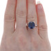 Platinum Sapphire Diamond Hidden Halo Ring Oval 5.84ctw GIA Cathedral Engagement Platinum Sapphire Diamond Hidden Halo Ring Oval 5.84ctw GIA Cathedral Engagement