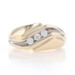 Yellow Gold Diamond Three-Stone Men's Ring 10k Rnd .25ctw Channel Wedding Band Yellow Gold Diamond Three-Stone Men's Ring 10k Rnd .25ctw Channel Wedding Band