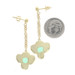 Yellow Gold Emerald Dangle Earrings - 18k Square 2.04ctw Flowers Pierced Yellow Gold Emerald Dangle Earrings - 18k Square 2.04ctw Flowers Pierced