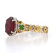 Sterling Lead Glass Filled Ruby & Chrome Diopside Ring -925 Gold Pltd Oval 8 1/4 Sterling Lead Glass Filled Ruby & Chrome Diopside Ring -925 Gold Pltd Oval 8 1/4