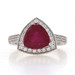 Sterling Lead Glass Filled Ruby White Sapphire Halo Ring 925 Trillion Engagement Sterling Lead Glass Filled Ruby White Sapphire Halo Ring 925 Trillion Engagement