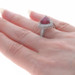 Sterling Lead Glass Filled Ruby White Sapphire Halo Ring 925 Trillion Engagement Sterling Lead Glass Filled Ruby White Sapphire Halo Ring 925 Trillion Engagement