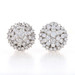White Gold Diamond Large Cluster Halo Stud Earrings - 18k Round 4.75ctw Pierced White Gold Diamond Large Cluster Halo Stud Earrings - 18k Round 4.75ctw Pierced