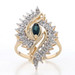 Yellow Gold Sapphire & Diamond Ring - 14k Marquise .46ctw Twist Spiral Bypass Yellow Gold Sapphire & Diamond Ring - 14k Marquise .46ctw Twist Spiral Bypass