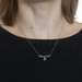 Yellow Gold Aquamarine Emerald Diamond Hamsa Hand Necklace 14k Rondelle .17ctw