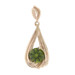 Yellow Gold Peridot Solitaire Pendant - 14k Round 1.70ct Teardrop Twist Yellow Gold Peridot Solitaire Pendant - 14k Round 1.70ct Teardrop Twist