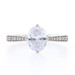 White Gold Semi-Mount Hidden Halo Engagement Ring - 14k for 8x6mm Oval Dias White Gold Semi-Mount Hidden Halo Engagement Ring - 14k for 8x6mm Oval Dias