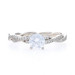 White Gold Semi-Mount Hidden Halo Engagement Ring 14k for 5.2mm Round Twist Dias