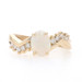 Yellow Gold Opal & Diamond Bypass Ring - 14k Oval Cabochon 1.35ctw Zig Zag Yellow Gold Opal & Diamond Bypass Ring - 14k Oval Cabochon 1.35ctw Zig Zag