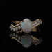 Yellow Gold Opal & Diamond Bypass Ring - 14k Oval Cabochon 1.35ctw Zig Zag Yellow Gold Opal & Diamond Bypass Ring - 14k Oval Cabochon 1.35ctw Zig Zag
