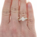 Yellow Gold Opal & Diamond Bypass Ring - 14k Oval Cabochon 1.35ctw Zig Zag Yellow Gold Opal & Diamond Bypass Ring - 14k Oval Cabochon 1.35ctw Zig Zag