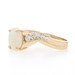 Yellow Gold Opal & Diamond Bypass Ring - 14k Oval Cabochon 1.35ctw Zig Zag Yellow Gold Opal & Diamond Bypass Ring - 14k Oval Cabochon 1.35ctw Zig Zag