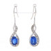 Sterling Kyanite & White Topaz Dangle Earrings - 925 Oval 1.80ctw Twist Pierced Sterling Kyanite & White Topaz Dangle Earrings - 925 Oval 1.80ctw Twist Pierced