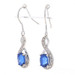 Sterling Kyanite & White Topaz Dangle Earrings - 925 Oval 1.80ctw Twist Pierced Sterling Kyanite & White Topaz Dangle Earrings - 925 Oval 1.80ctw Twist Pierced