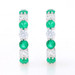 White Gold Emerald & Diamond Inside-Out Hoop Earrings 18k Round 2.42ctw Pierced White Gold Emerald & Diamond Inside-Out Hoop Earrings 18k Round 2.42ctw Pierced