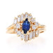 Yellow Gold Sapphire & Diamond Halo Bypass Ring - 14k Marquise 1.23ctw Yellow Gold Sapphire & Diamond Halo Bypass Ring - 14k Marquise 1.23ctw