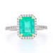 Platinum Emerald & Diamond Halo Ring - 18k Emerald Cut 2.34ctw GIA Platinum Emerald & Diamond Halo Ring - 18k Emerald Cut 2.34ctw GIA