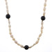 Yellow Gold Onyx & Freshwater Keshi Pearl Beaded Station Necklace 31 1/2" - 14k Yellow Gold Onyx & Freshwater Keshi Pearl Beaded Station Necklace 31 1/2" - 14k