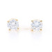 Yellow Gold Cubic Zirconia Stud Earrings - 14k Round Brilliant 1.00ctw Pierced Yellow Gold Cubic Zirconia Stud Earrings - 14k Round Brilliant 1.00ctw Pierced