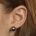 White Gold Cultured Tahitian Pearl Stud Earrings - 14k Pierced White Gold Cultured Tahitian Pearl Stud Earrings - 14k Pierced