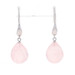 Sterling Silver Rose Quartz Dangle Earrings - 925 Briolette Pierced Sterling Silver Rose Quartz Dangle Earrings - 925 Briolette Pierced