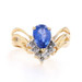 Yellow Gold Sapphire & Diamond Ring - 14k Pear 1.16ctw V Wishbone Yellow Gold Sapphire & Diamond Ring - 14k Pear 1.16ctw V Wishbone