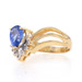 Yellow Gold Sapphire & Diamond Ring - 14k Pear 1.16ctw V Wishbone Yellow Gold Sapphire & Diamond Ring - 14k Pear 1.16ctw V Wishbone