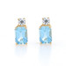 Yellow Gold Aquamarine & Cubic Zirconia Stud Earrings - 14k Emerald Cut 1.27ctw Yellow Gold Aquamarine & Cubic Zirconia Stud Earrings - 14k Emerald Cut 1.27ctw