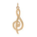 Yellow Gold Treble Clef Pendant - 14k Music Note Musician's Charm Yellow Gold Treble Clef Pendant - 14k Music Note Musician's Charm