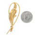 Gold Filled Pearl Vintage Feather Leaf Brooch - 1/20 12k Botanical Pin
