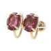 Gold Filled Glass Stud Earrings - 1/20 12k Reddish Purple Oval Non-Pierced Gold Filled Glass Stud Earrings - 1/20 12k Reddish Purple Oval Non-Pierced