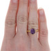 Sterling Amethyst Solitaire Ring - 925 Gold Plated Oval 1.75ct Knife-Edge Size 5 Sterling Amethyst Solitaire Ring - 925 Gold Plated Oval 1.75ct Knife-Edge Size 5