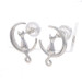 S.Leaf Cat Crescent Moon Stud Earrings - Sterling 925 Celestial Felines Pierced S.Leaf Cat Crescent Moon Stud Earrings - Sterling 925 Celestial Felines Pierced