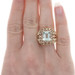 Sterling Green Amethyst Cocktail Solitaire Ring 925 Gold Pltd Emerald 3.10ct Sz6 Sterling Green Amethyst Cocktail Solitaire Ring 925 Gold Pltd Emerald 3.10ct Sz6