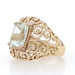 Sterling Green Amethyst Cocktail Solitaire Ring 925 Gold Pltd Emerald 3.10ct Sz6 Sterling Green Amethyst Cocktail Solitaire Ring 925 Gold Pltd Emerald 3.10ct Sz6