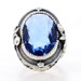 Sterling Glass Vintage Cocktail Solitaire Ring - 925 Oval Floral Size 5 3/4 Sterling Glass Vintage Cocktail Solitaire Ring - 925 Oval Floral Size 5 3/4