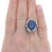 Sterling Glass Vintage Cocktail Solitaire Ring - 925 Oval Floral Size 5 3/4 Sterling Glass Vintage Cocktail Solitaire Ring - 925 Oval Floral Size 5 3/4