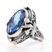 Sterling Glass Vintage Cocktail Solitaire Ring - 925 Oval Floral Size 5 3/4 Sterling Glass Vintage Cocktail Solitaire Ring - 925 Oval Floral Size 5 3/4