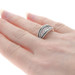 Sterling Silver Black Enamel Band - 925 Oval Scroll Ring Size 8