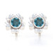 Sterling Silver Blue Glass Flower Large Stud Earrings 925 Non-Pierced Screw-Ons Sterling Silver Blue Glass Flower Large Stud Earrings 925 Non-Pierced Screw-Ons