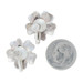 Sterling Silver Blue Glass Flower Large Stud Earrings 925 Non-Pierced Screw-Ons Sterling Silver Blue Glass Flower Large Stud Earrings 925 Non-Pierced Screw-Ons