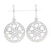 Sterling Silver Floral Lace Heart Medallion Dangle Earrings -925 Circles Pierced Sterling Silver Floral Lace Heart Medallion Dangle Earrings -925 Circles Pierced