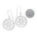 Sterling Silver Floral Lace Heart Medallion Dangle Earrings -925 Circles Pierced Sterling Silver Floral Lace Heart Medallion Dangle Earrings -925 Circles Pierced