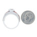 Sterling Silver Cubic Zirconia & Red Enamel Ring - 925 Round 2.57ctw Size 7 Sterling Silver Cubic Zirconia & Red Enamel Ring - 925 Round 2.57ctw Size 7